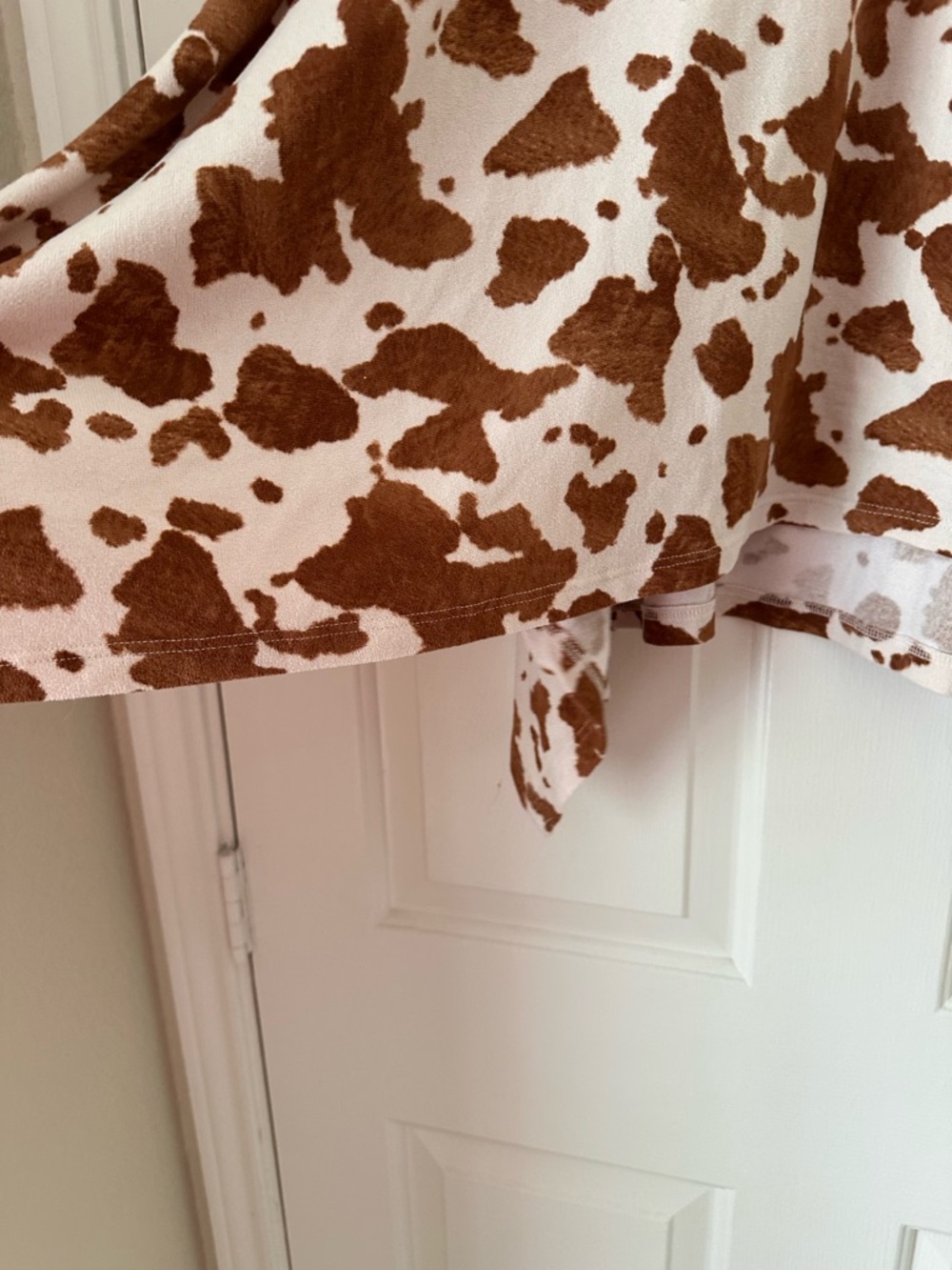 Jodifle Brown & White Cow Print Poncho Top - Picture 3 of 6
